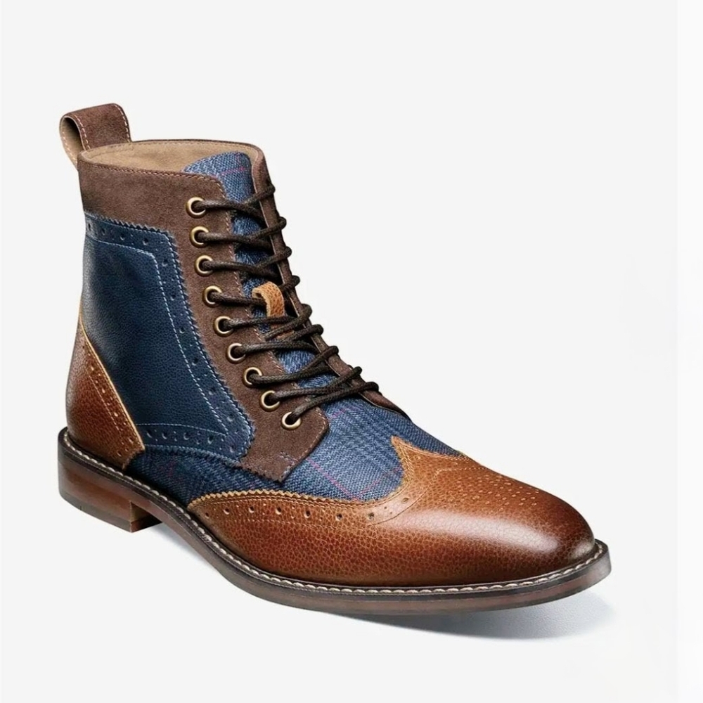 🆕️Stacy Adams Brown and Blue Leather Boots